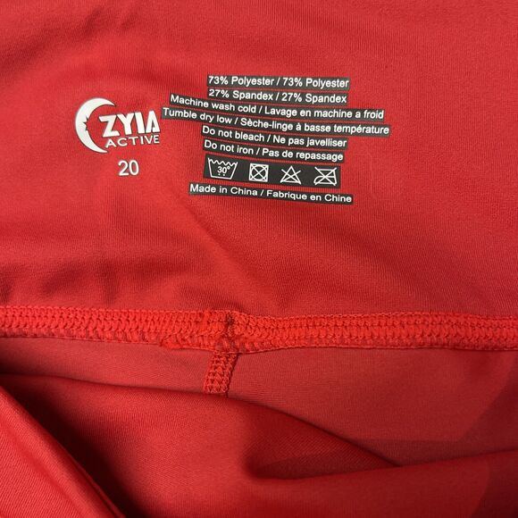 ZYIA Leggings Active Light N Tight Hi-Rise Leggings Red Women SZ 20 - Picture 2 of 7